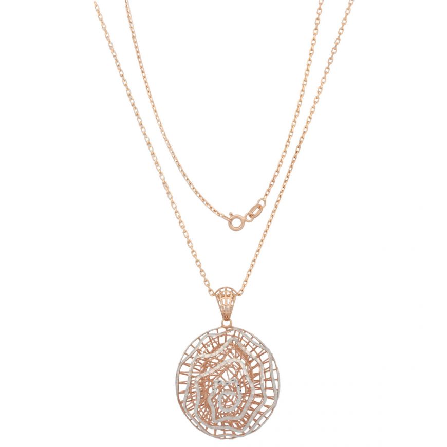 Necklace in rose and white gold 14kt | Gioiello Italiano