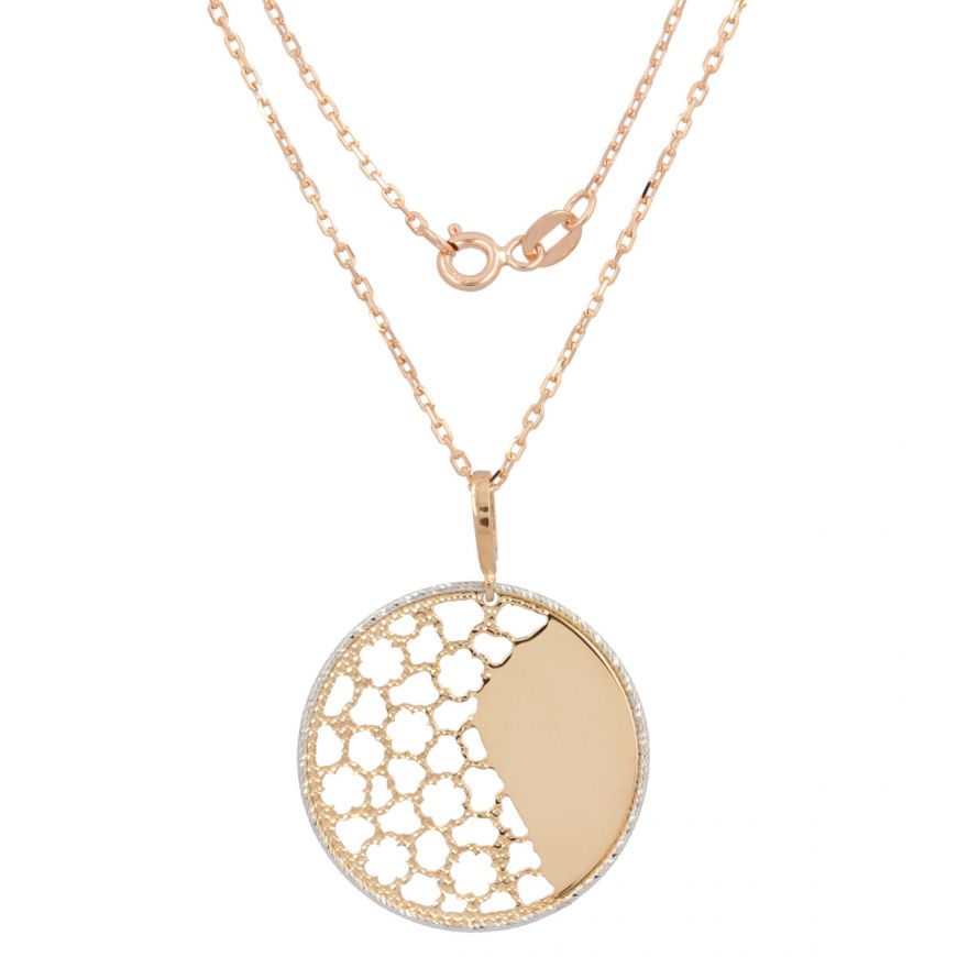 Rose gold necklace with round pendant | Gioiello Italiano