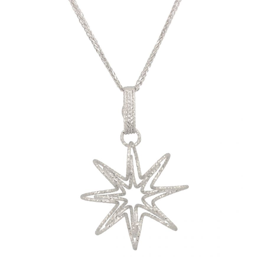 "White Star" necklace in 14kt white gold | Gioiello Italiano