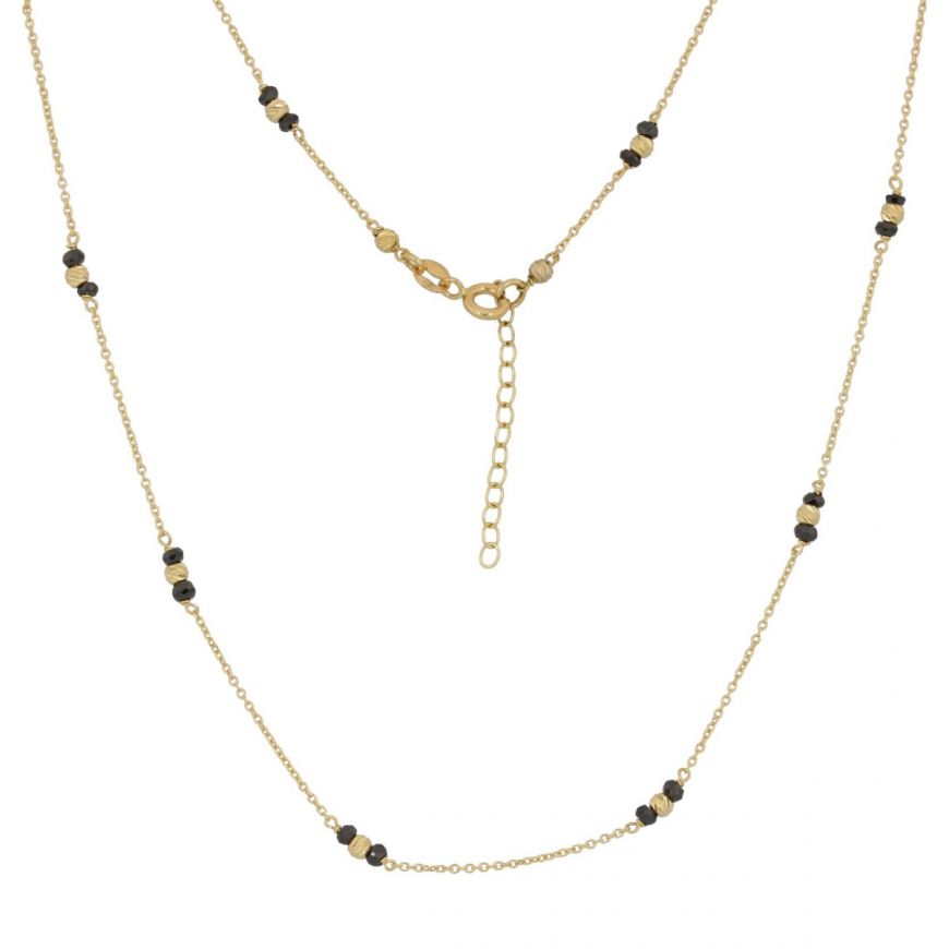 Yellow gold necklace with black zircons | Gioiello Italiano