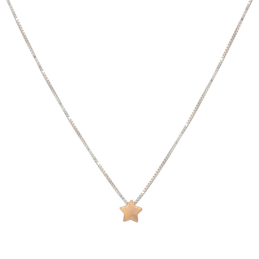Necklace with star in white and rose gold 14kt | Gioiello Italiano
