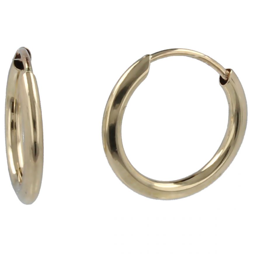 14kt yellow gold hoop earrings | Gioiello Italiano