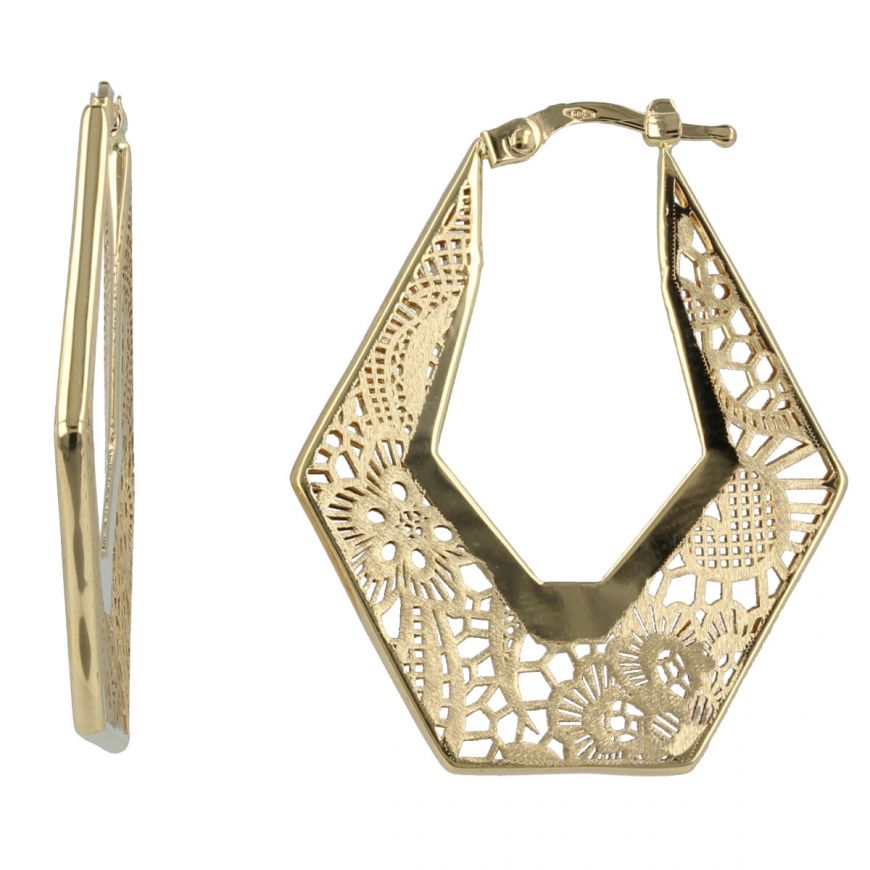 Hexagonal earrings "Pizzo d'Oro" | Gioiello Italiano