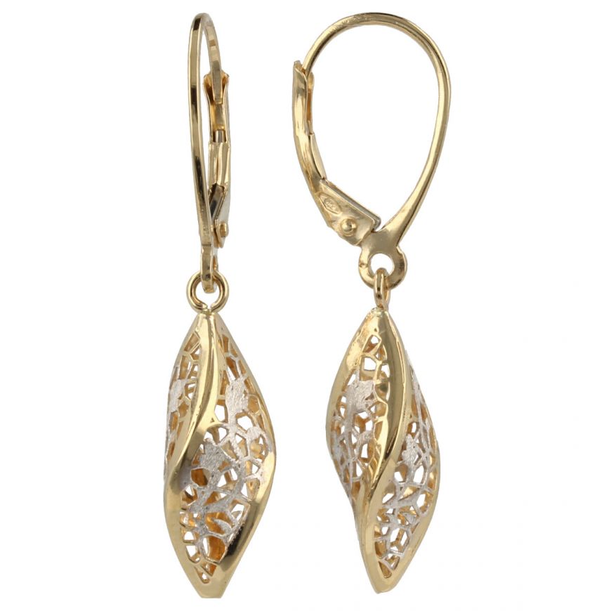 14kt gold small "Pizzo d'Oro" earrings | Gioiello Italiano