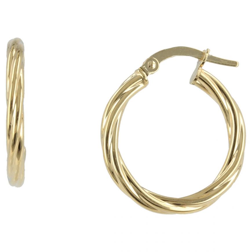 Small hoop earrings in 14kt yellow gold | Gioiello Italiano