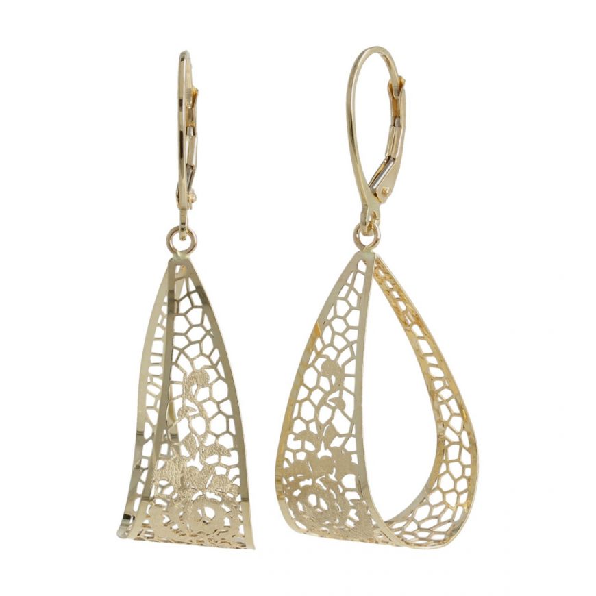 Ohrringe aus 14kt Gold mit Spitze in zwei Farben | Gioiello Italiano