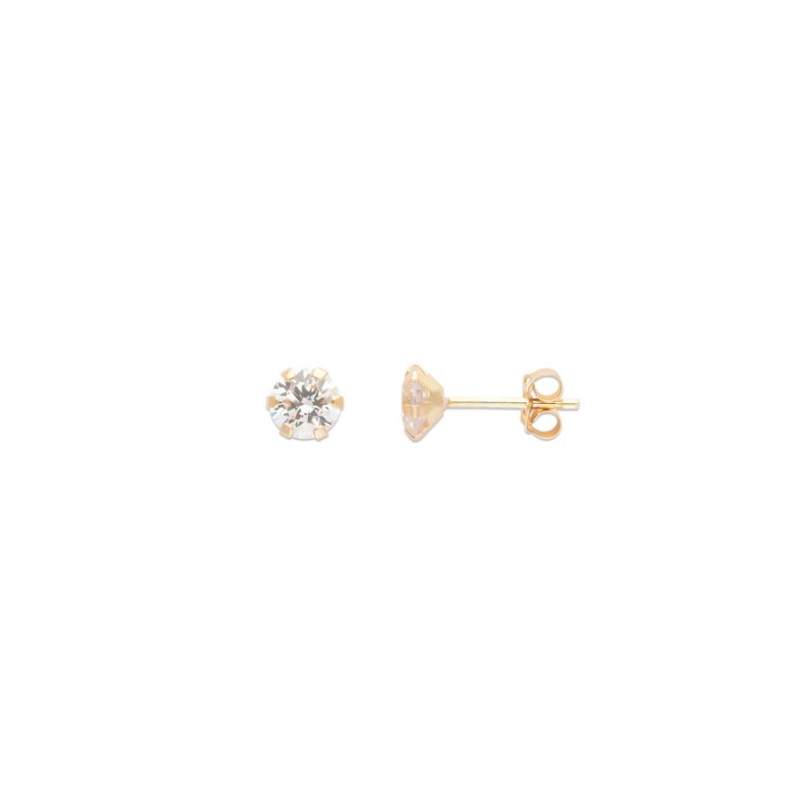 14kt gold earrings with cubic zirconia | Gioiello Italiano