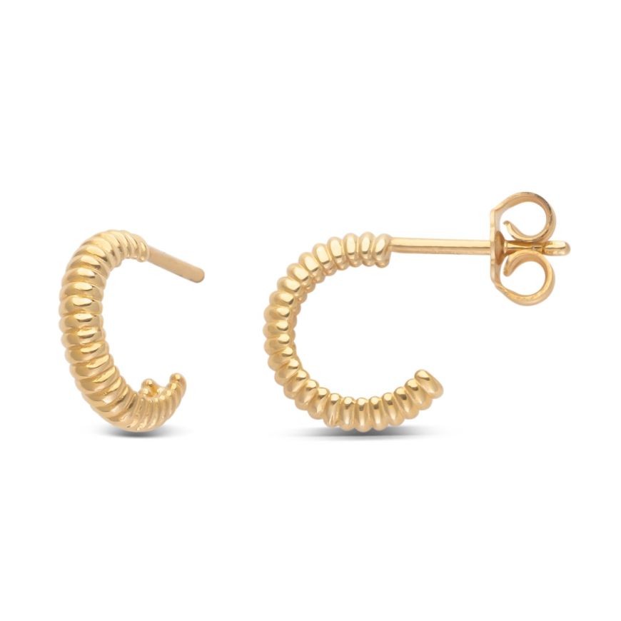 14K yellow gold semicircle earrings | Gioiello Italiano