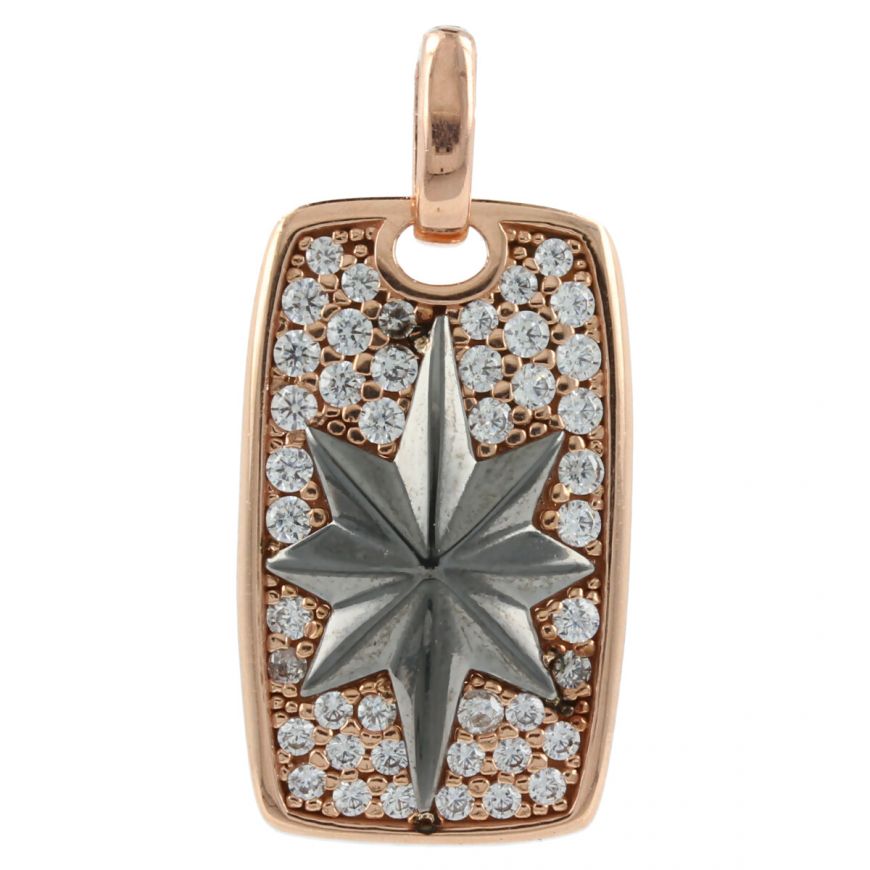 Rose gold "Polar Star" pendant with zircons | Gioiello Italiano