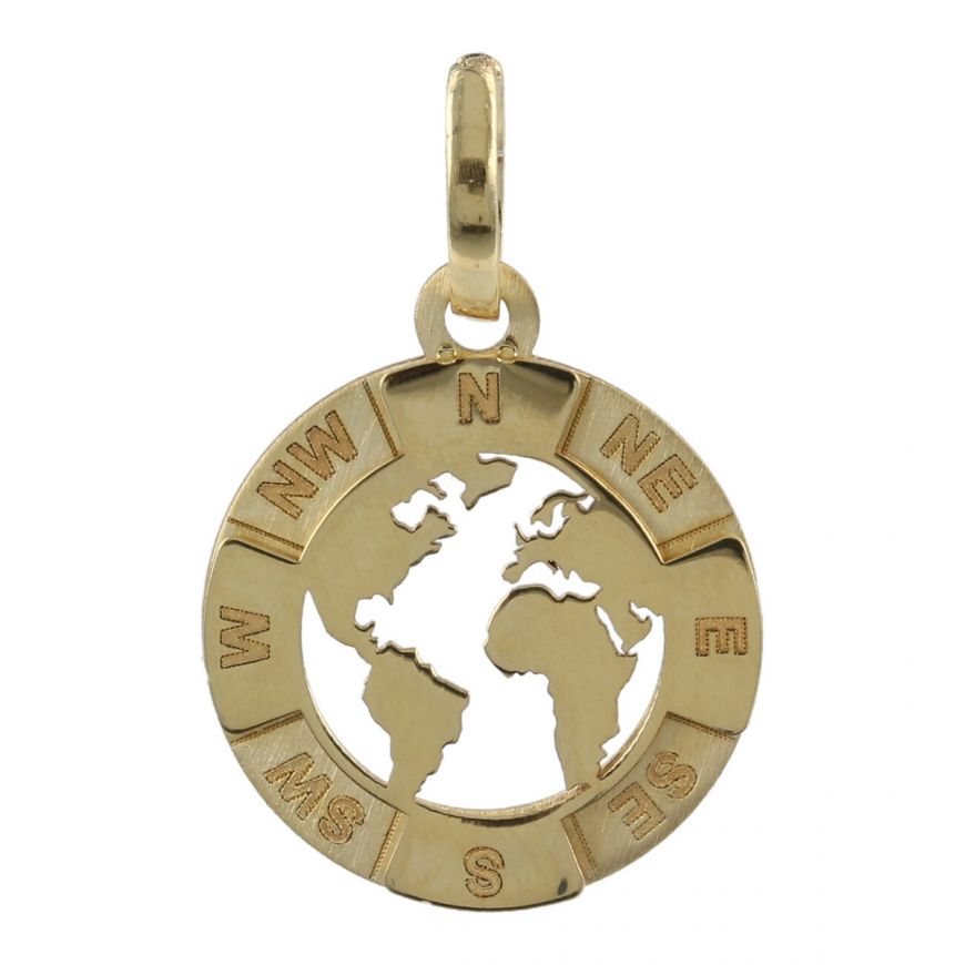 World pendant in 14kt yellow gold | Gioiello Italiano