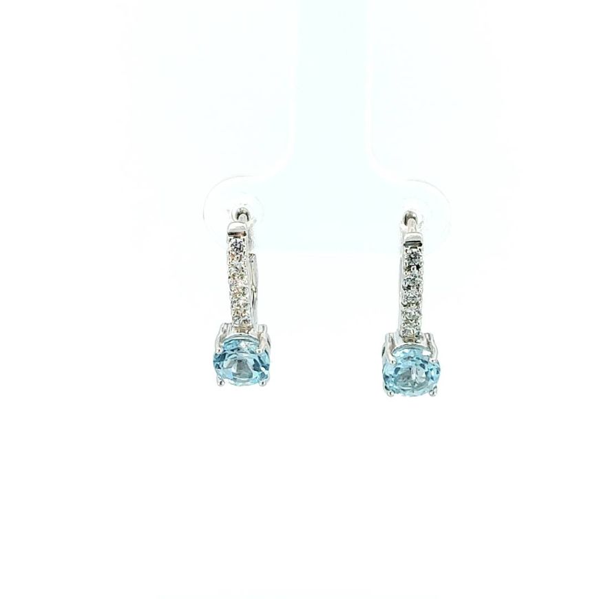 925 sterling silver earrings with cubic zirconia and blue topaz | Gioiello Italiano