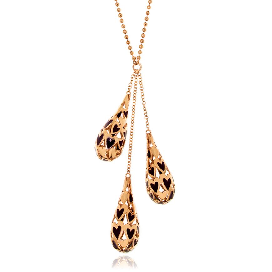Pink gold plated silver necklace with varnish | Gioiello Italiano