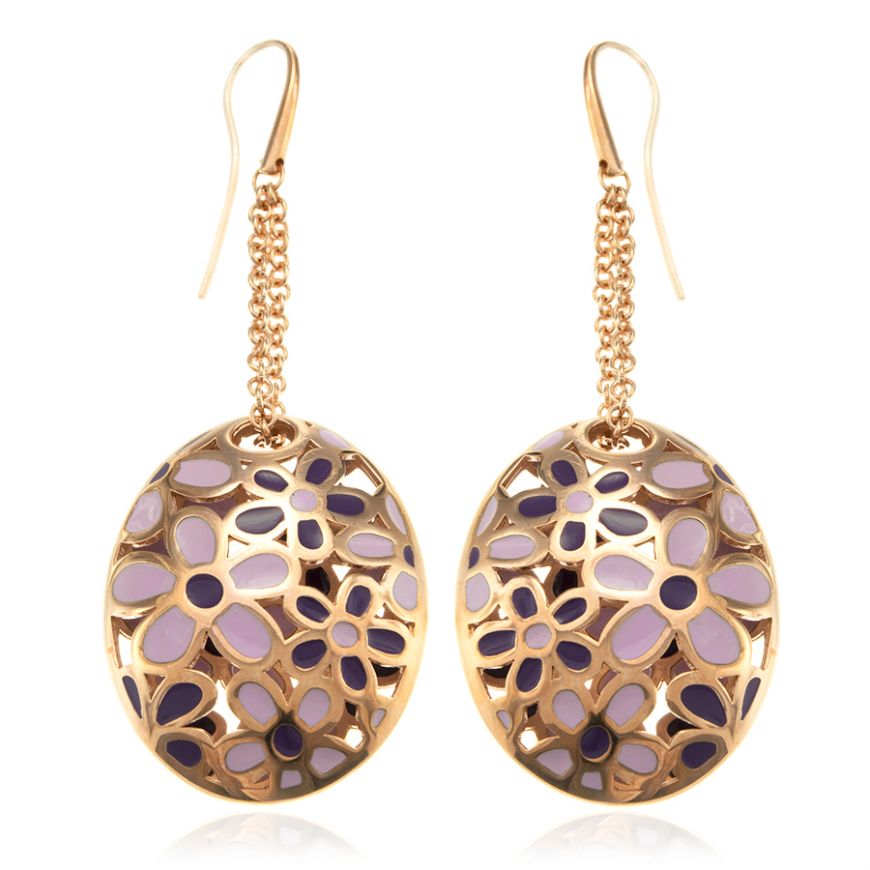Pink gold plated silver earrings | Gioiello Italiano