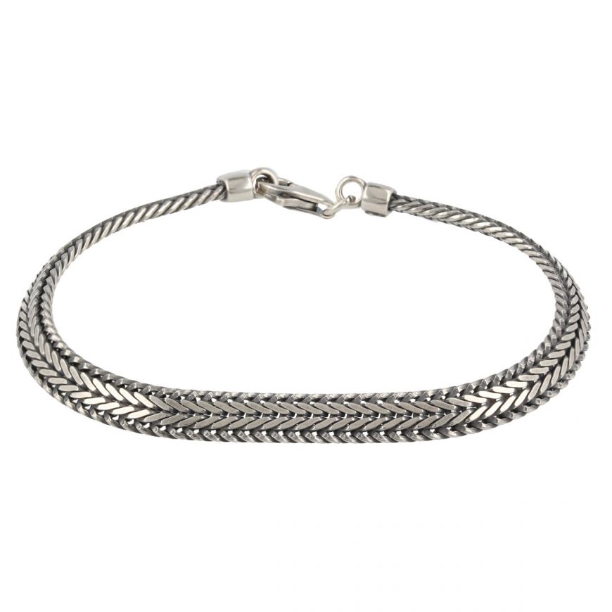 Flat silver bracelet "Zipper" | Gioiello Italiano