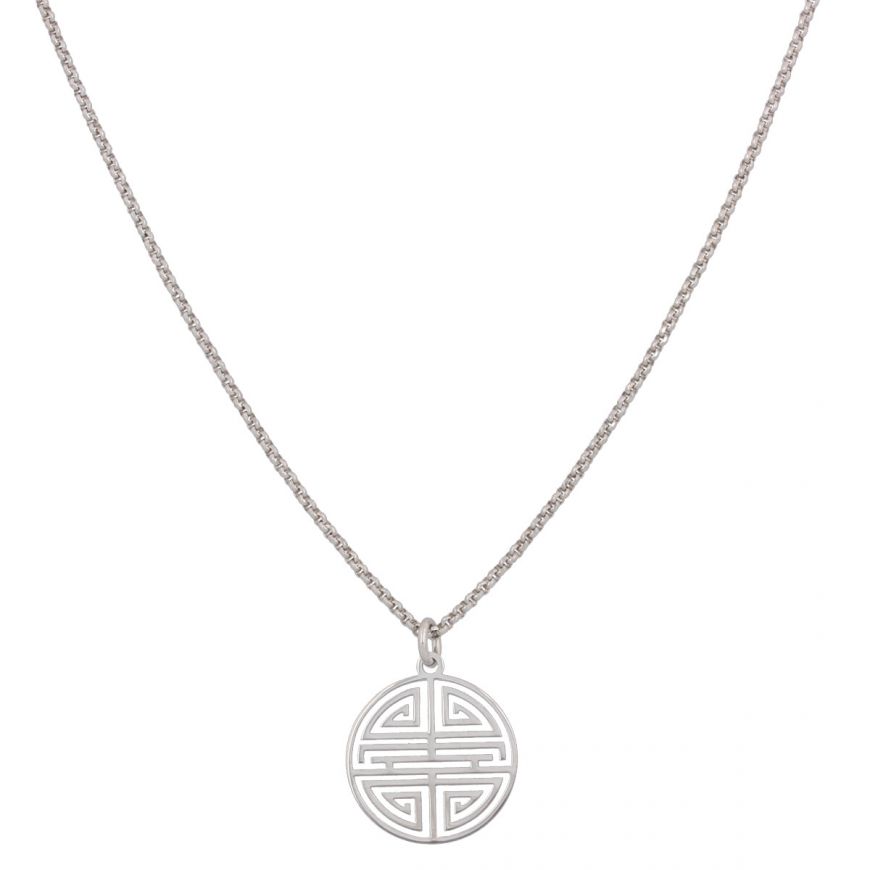 Greek pattern silver necklace | Gioiello Italiano