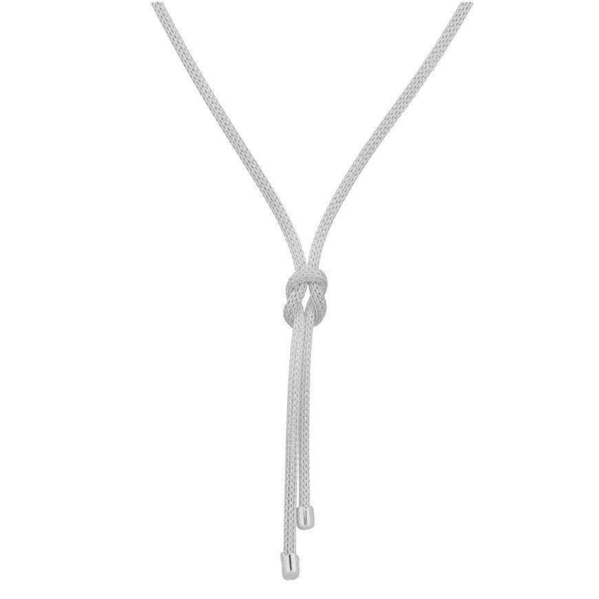 Silver mesh necklace with knot | Gioiello Italiano