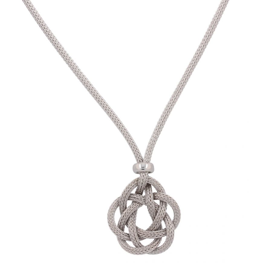 Silver mesh necklace with weave | Gioiello Italiano