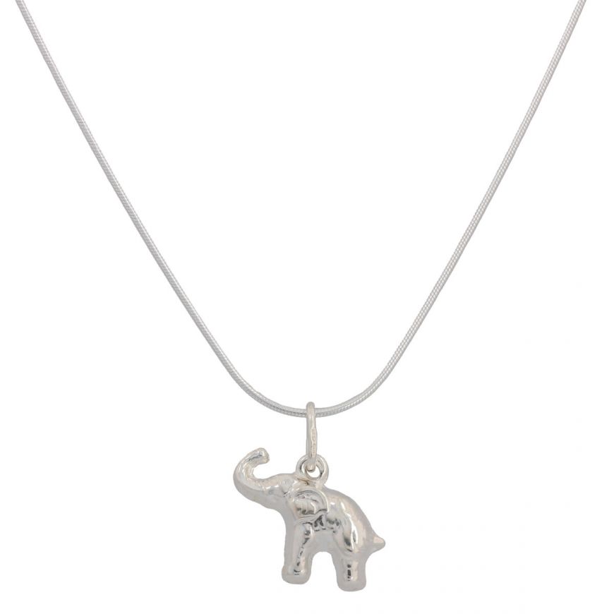 Collana elefante in argento rodiato | Gioiello Italiano