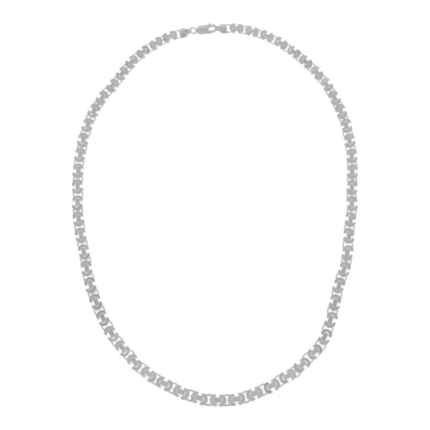 Flat Byzantine chain in rhodium-plated 925 silver | Gioiello Italiano