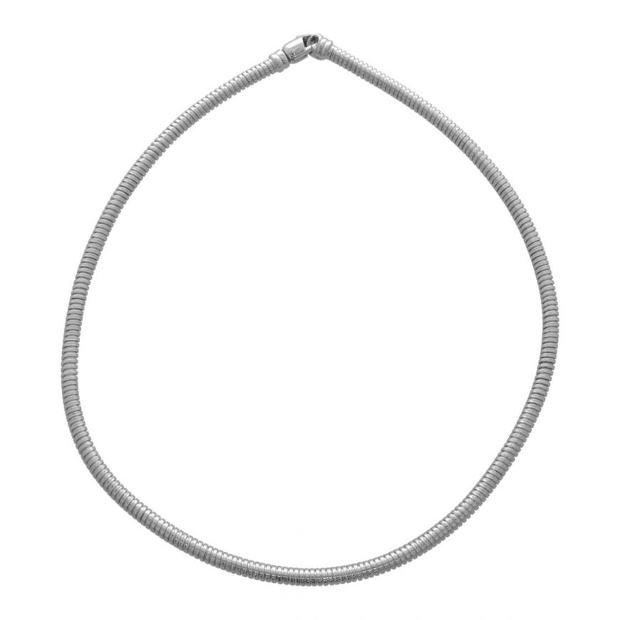 Rhodium-plated sterling silver gas tube necklace | Gioiello Italiano