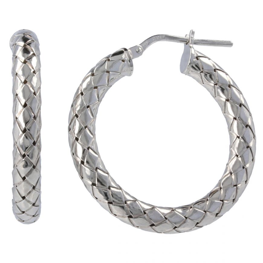 Interlaced silver hoop earrings | Gioiello Italiano