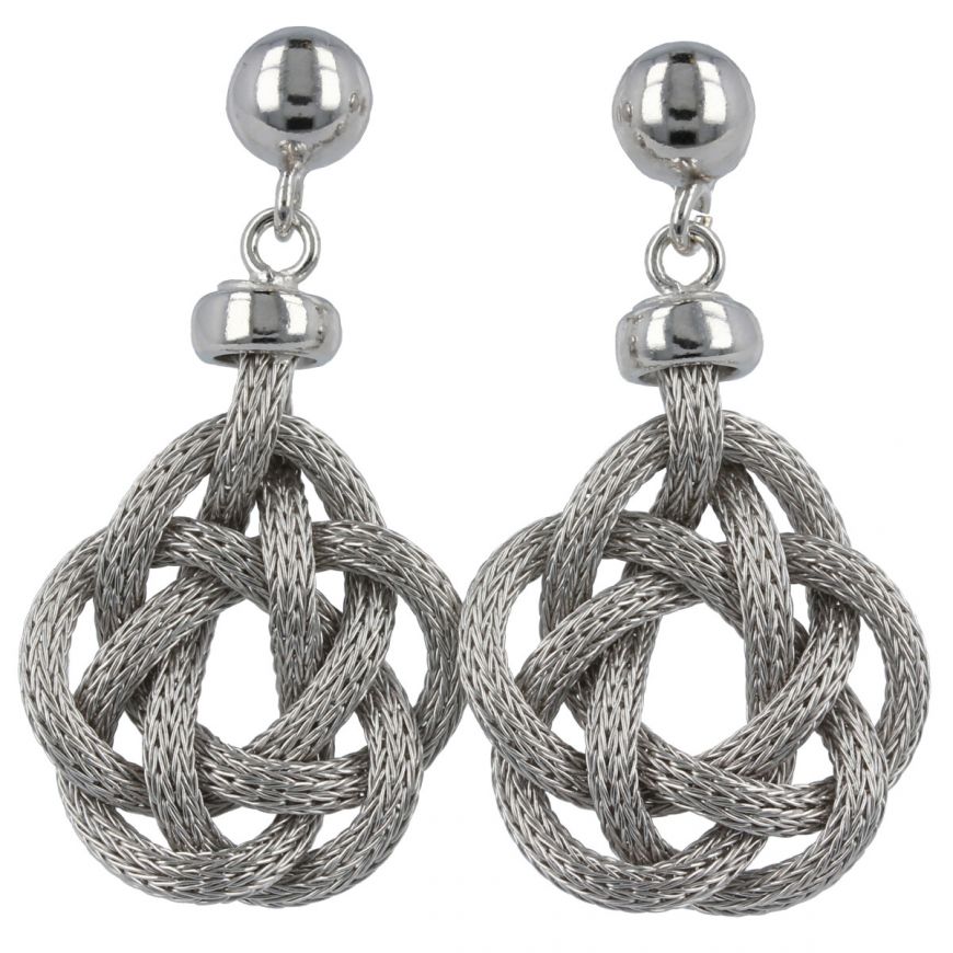 Silver mesh pendant earrings | Gioiello Italiano