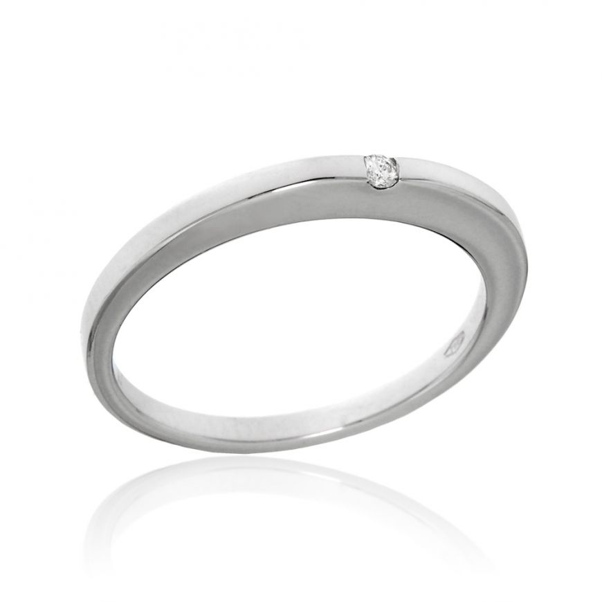 Solitaire ring with 0.02ct brilliant-cut diamond | Gioiello Italiano