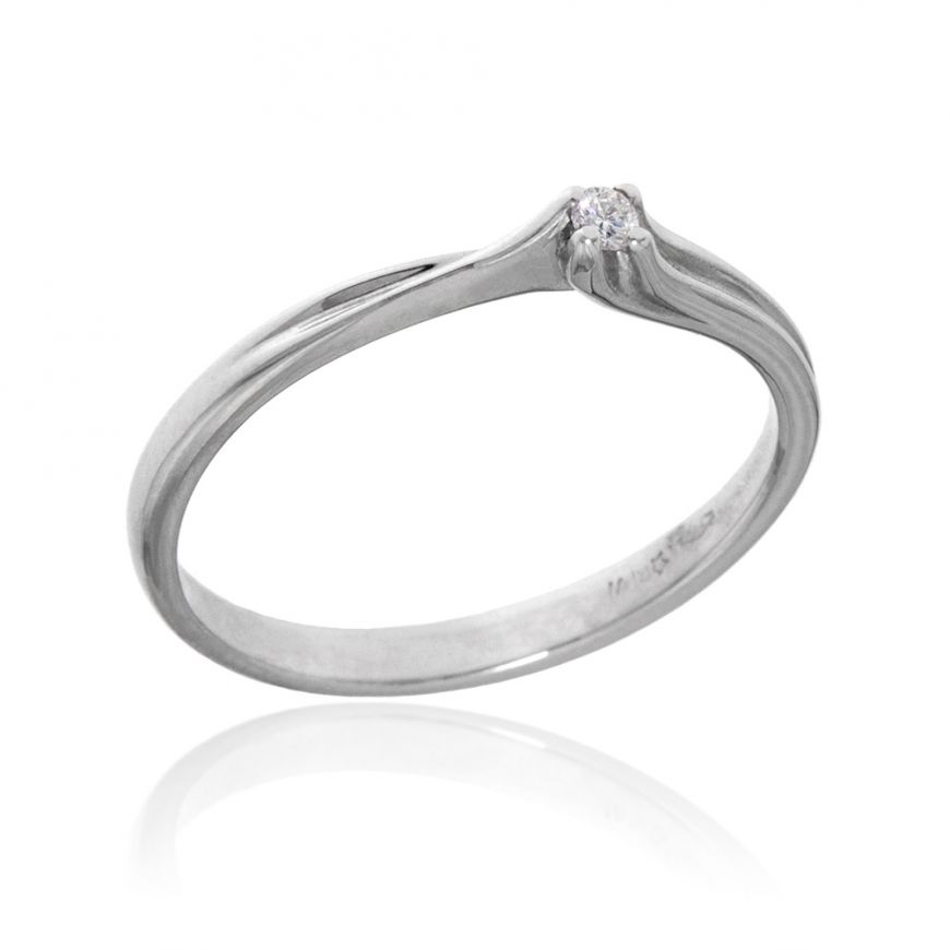 Solitaire ring with 0.03ct brilliant-cut diamond | Gioiello Italiano