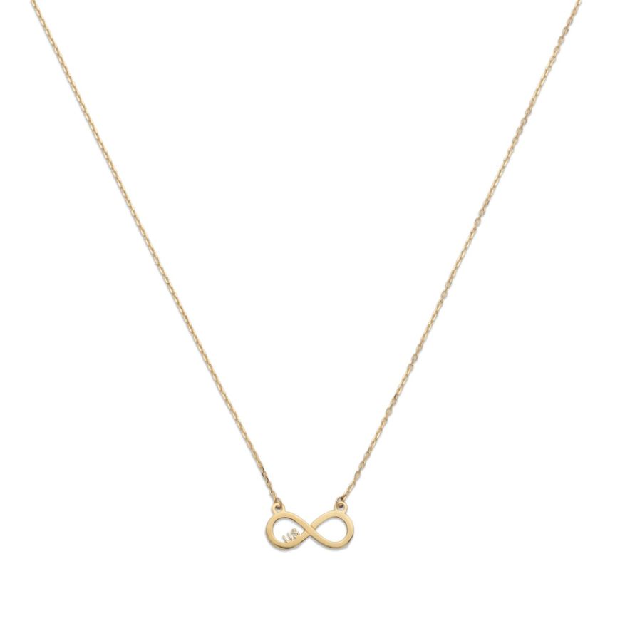 14k yellow gold infinity necklace | Gioiello Italiano