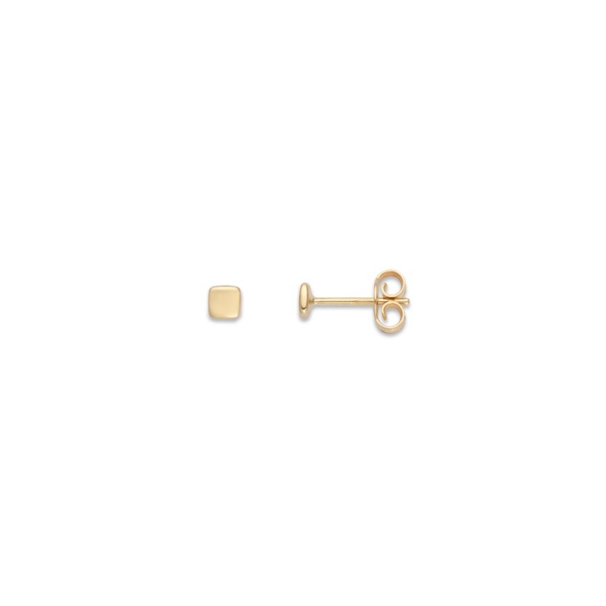 Orecchini piccoli quadrati in oro 14kt | Gioiello Italiano