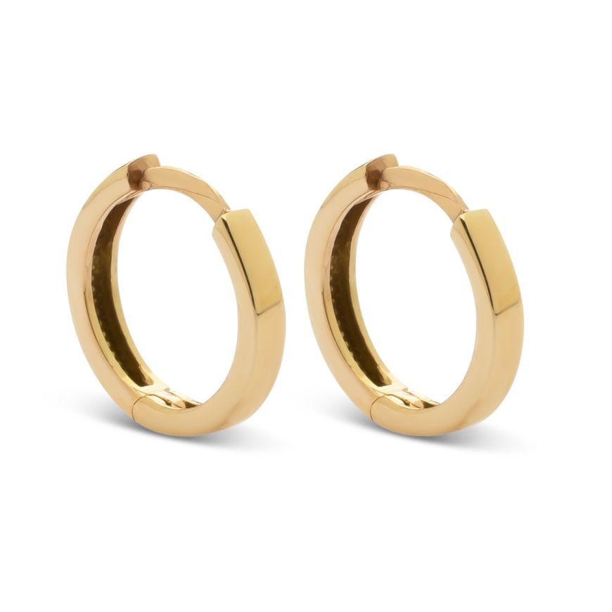 14kt gold hoop earrings, available in two colors | Gioiello Italiano