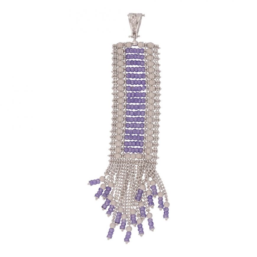 Silver pendant with purple glass beads | Gioiello Italiano