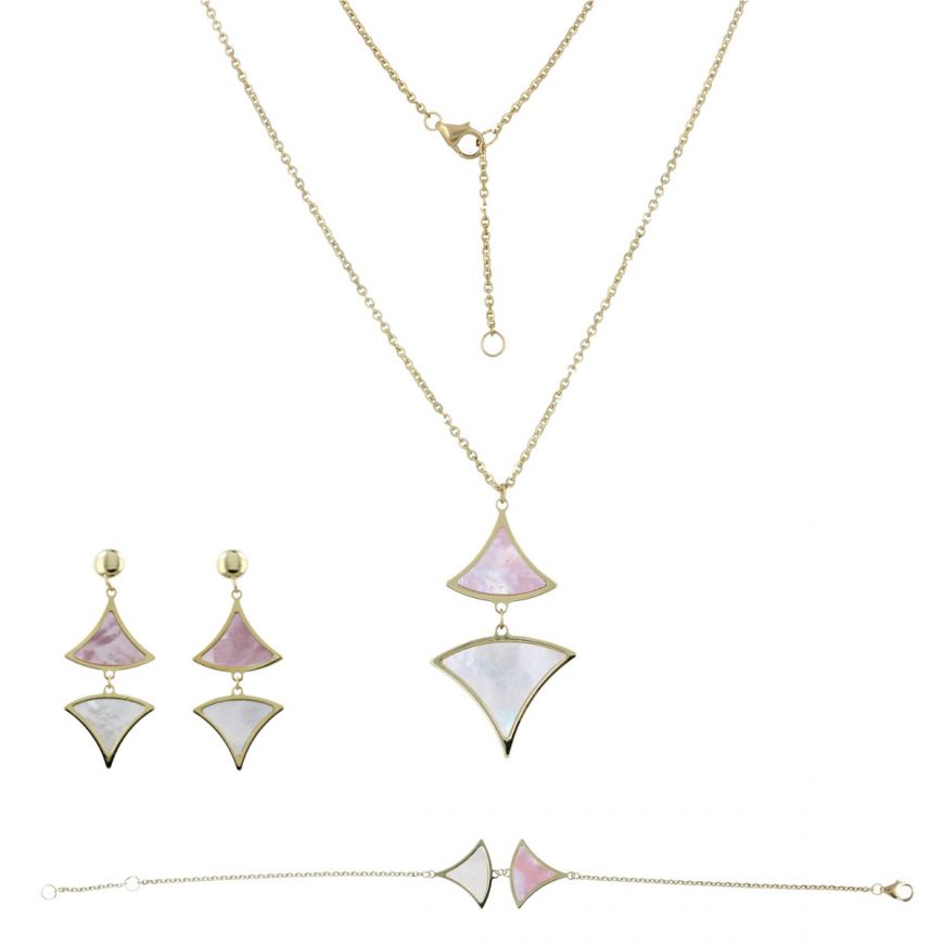 White and pink mother-of-pearl set | Gioiello Italiano