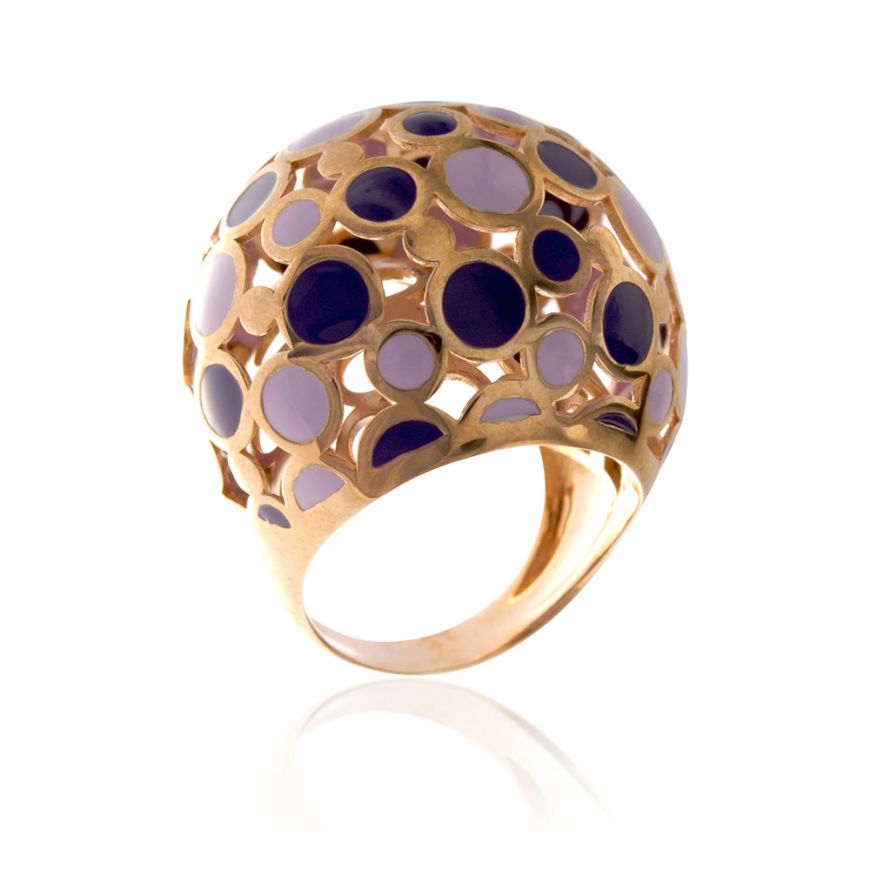 Pink gold plated silver ring | Gioiello Italiano