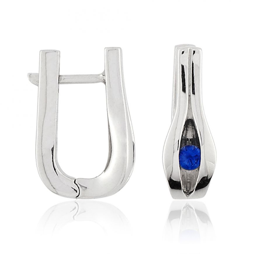 18kt white gold earrings with sapphires  | Gioiello Italiano